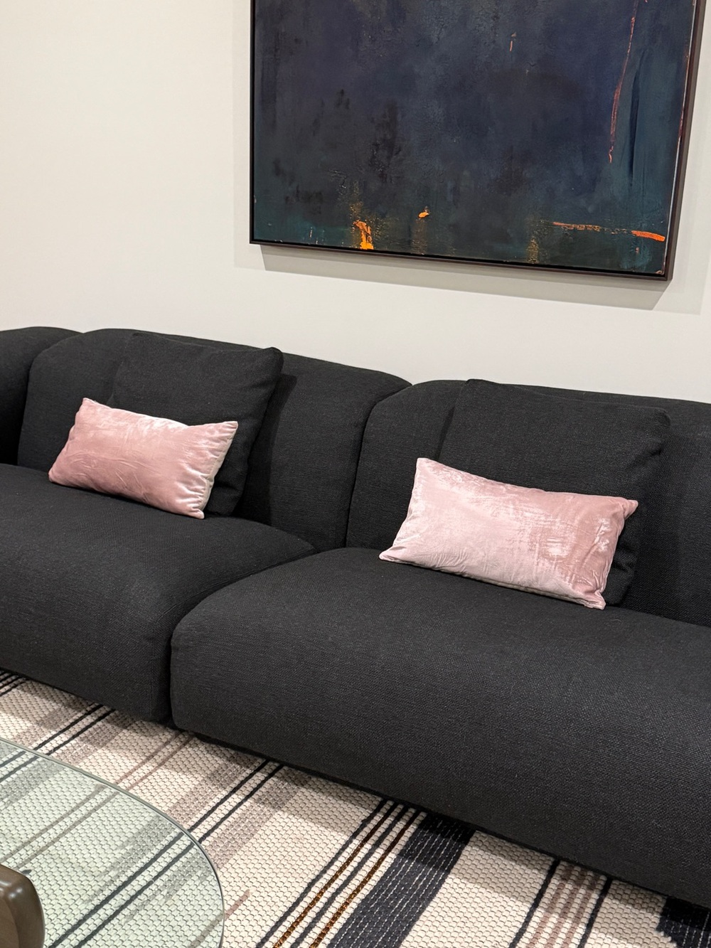 West Elm Pink Velvet Pillows with Inserts (2)